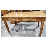 Oak Library Table, vintage, 60" X 30" X 31"