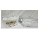 Pyrex lidded casserole dishes (2)