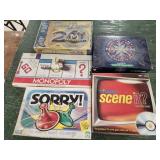 Games, Sorry, Scene It, Trivia