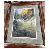 Spangler Fly Fishing in River Print