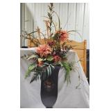 Faux Flowers / vase wall hanging