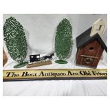 Metal Trees, Sign, wood church