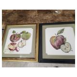 Apple Paintings (2) framed 22" X22"