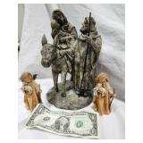 Nativity figurine & 2 Angel Figures