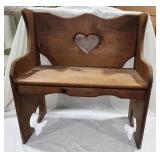 Doll or child wood bench, heart design