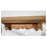 Oak Antique Clock Shelf, 33" X 8" X 12" Tall