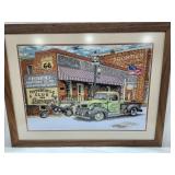 Route 66 Cross Stitch framed picture