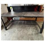 Black metal bench, 34.5" x 36" x 72", top shelf