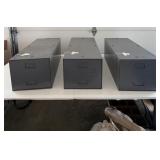 3 stackable metal filing cabinets, "lock"