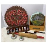 Porcelain Thimbles, Saw Blade Art, Smoking Pipes