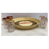 VTG Budweiser Tray & Mini Glasses