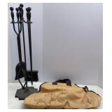 Fireplace Tools & Firewood Canvas Caddy