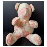 Teddy Bear Hand Crafted From Vintage Quilt