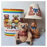 Teddy Bear Night Light, Trash Can & Bank