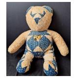 Teddy Bear Hand Crafted From Vintage Quilt