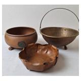 Copper Bowls and Brass Basket Bowl