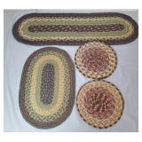 Braided Multicolored Trivets & Runner