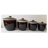 Pfaltzfraff Gourmet Brown Drip-Glaze Canister Set