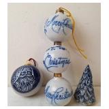 Rowe Pottery Works "Santa" Ornament, Broke Tree