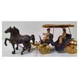 Stanley Cast Iron Horse Drawn Carriage w/Canopy