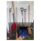 Snow Shovels, Leaf Rakes, Broom & Bar Clamp
