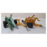 Arcade Cast Iron Corn Harvester & 2-Bottom Plow