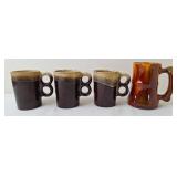 Brown Drip-Glaze Coffee Mugs