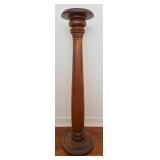 Turned Wood Pedestal Plant / Candle Stand