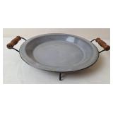 Gray Graniteware Pie Plate w/Plate Holder