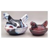 Hsinchu Slag Glass "Hen On A Nest" Covered Dish