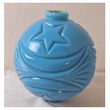 "Moon & Stars" Blue Milk Glass Lightning Rod Ball