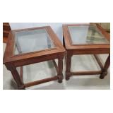 Glass top end tables (2), used condition