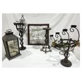 Metal Candle Holders, plastic lantern