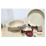 Pampered Chef Bowl 12"D, Apple Peeler,
