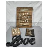 Love signs, wall decorations