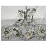 Candle wall hanging votive, Metal leaf design