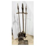 Fireplace tools on stand - used
