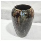 Onyx drip glaze pottery vase, 8" tall