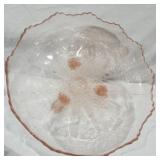 Pink Stag & Holly Footed Bowl