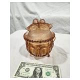 Love Bird Lidded Trinket dish, footed