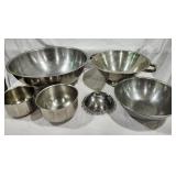 Stainless Steel bowls, sieve & steamer tray