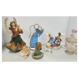 Angel Figurines, glass, porcelain & resin