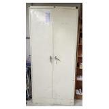 Metal 2 door cabinet, metal shelves