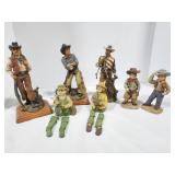Cowboy Figurines, 5" & 8" tall,
