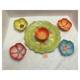Laume Gates 13' Chip & Dip Platter w/4 Bowls