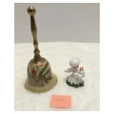 8' Enamel Christmas Bell & Napco Angel