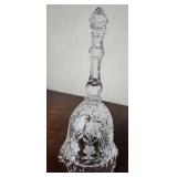 Crystal Bell with Etched Flowers 8.5'