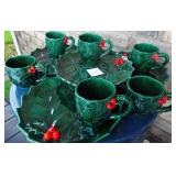 Lefton Hollyberry Plates & Cups 9' plates
