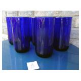 8 Libbey Cobalt Blue 6' Tumblers