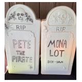 Twin Tombstones  Signed by Don Featherstone